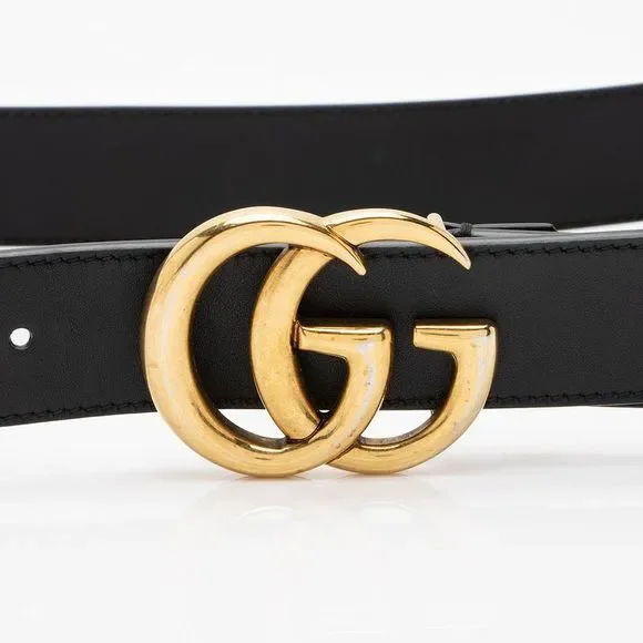 Gucci Leather GG Marmont Slim Belt - Size 36 / 90 - Picture 4 of 4